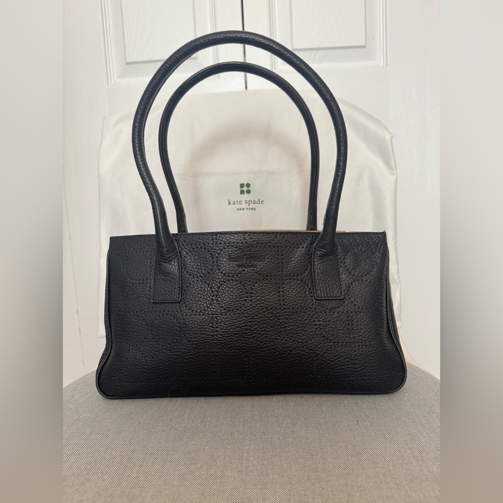 kate spade Punched Noel Maddox Black Satchel Handbag